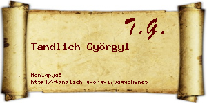 Tandlich Györgyi névjegykártya